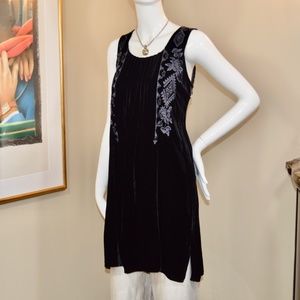 Johnny Was Velvet Embroidered Dress